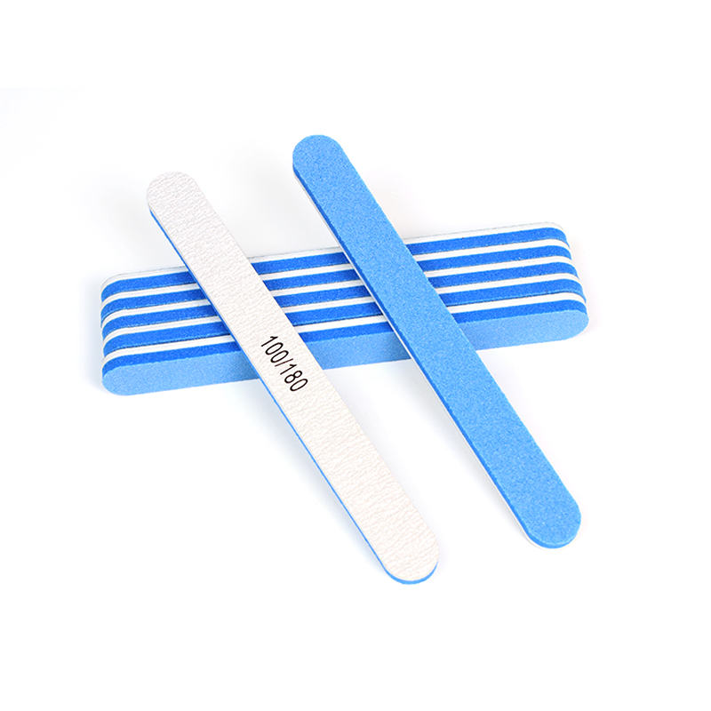 Double Sided 100 180 Grit Salon Quality Blue Nail File Durable Sponge Nail File Wholesale