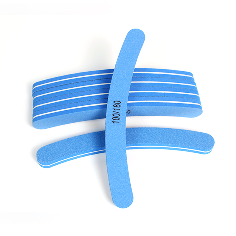 Nail Salon Tool Washable Sponge Nail File Customized 100 150 180 grit Blue Nail File