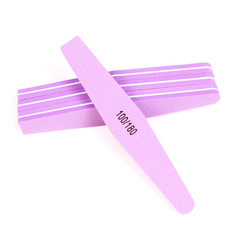 Manicure Tool Diamond Shaped Nail File Durable Emery Board Purple Nail File 100/180 Grit