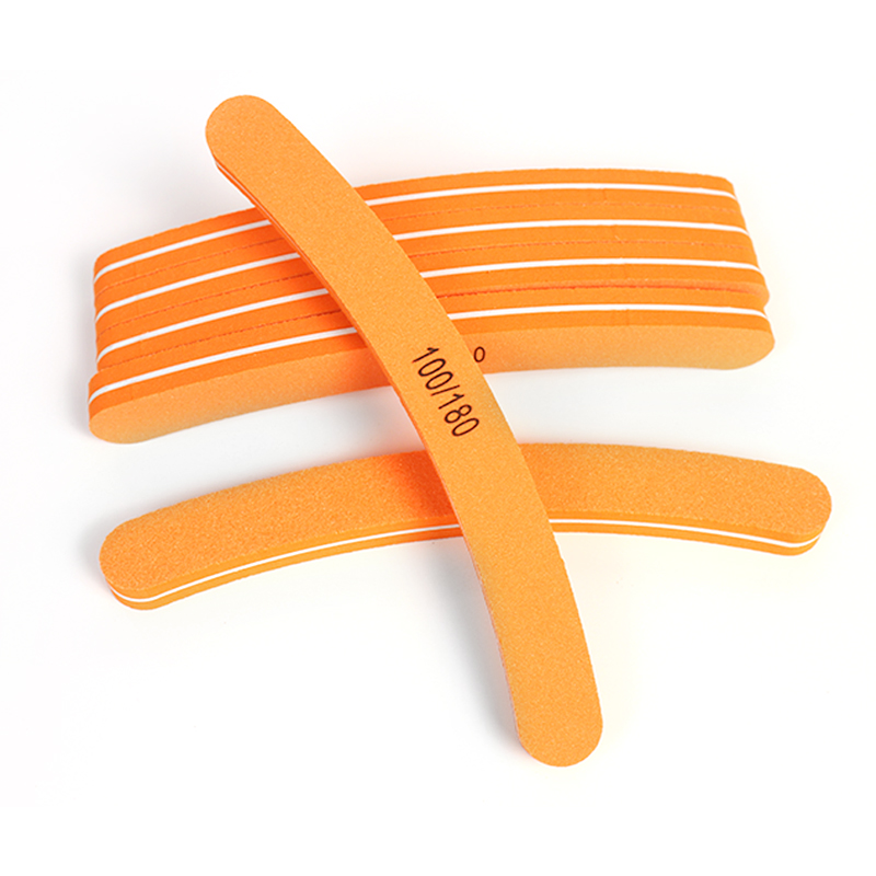 Private Label Banana Shape Nail Polishing File Washable Orange Sponge Nail File
