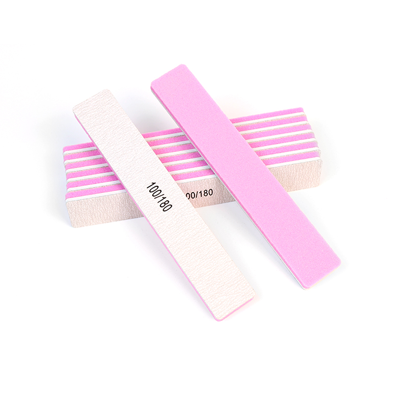 Wholesale Nail Buffer File Reusable 100/180 Grit Nail File Nail Styling Tools Pink Nail File