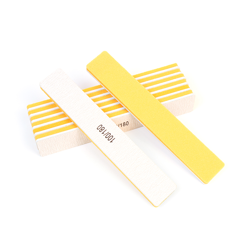 China Sandpaper Durable Nail File 100/180 Grit Nail Styling Tools Rectangle Orange Nail File