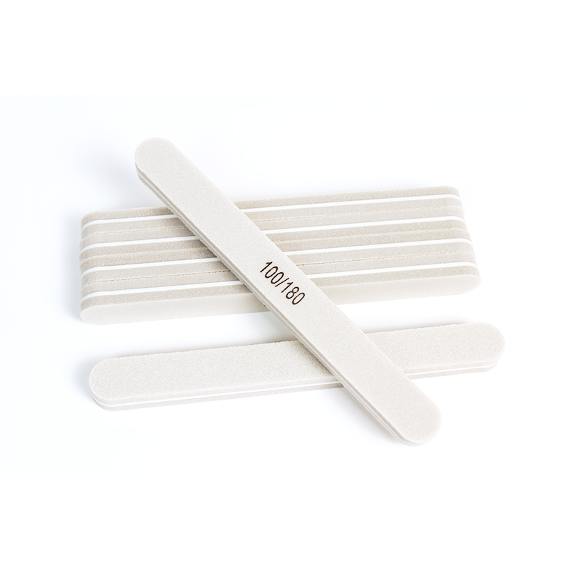 Durable Manicure Salon Tool nail buffing file Double Sided 100/180 Grit Grey Sandpaper Nail File
