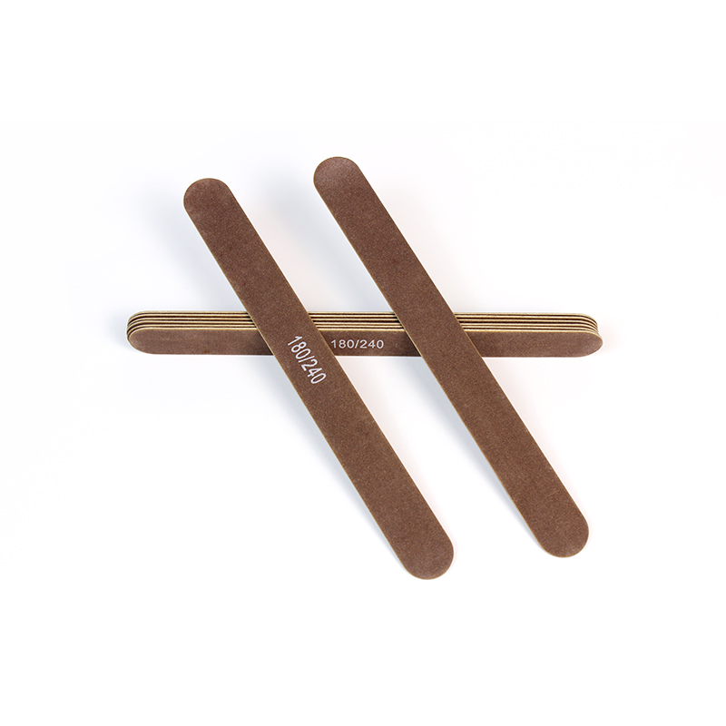 Soft Thin Wooden Nail File Brown Sandpaper Nail File 180 240 Grit Nail Polishing File