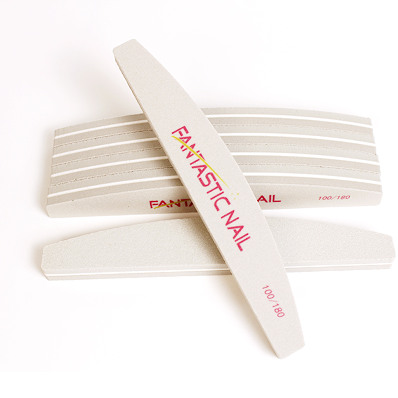 Wholesale Nail Sanding Polishing Tool Half Moon Sponge Nail File 80 100 Grit White Nail File
