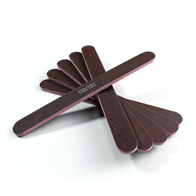 High-Quality Manicure Sanding Tool Brown Emery Board Nail File Custom 80/100/180 Grit Nail File