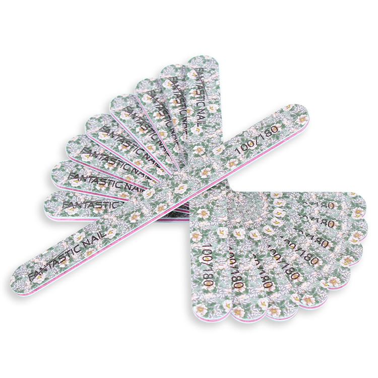 Double Sided Printed Flower Nail File Durable 100/180 Grit Sunshine Nail File For Nail Polishing