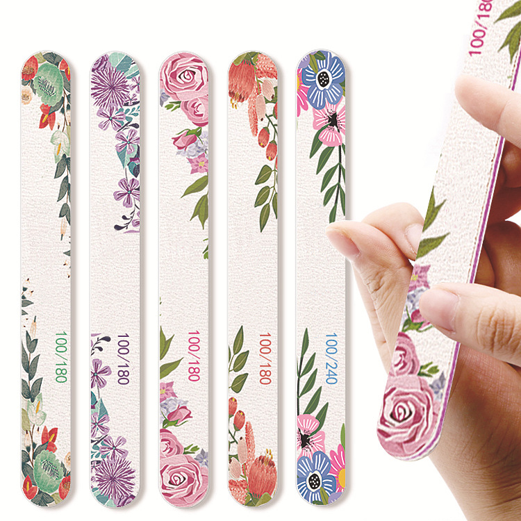 Double Sided 100 180 Grit Nail Polishing File Custom Printed Nail File
