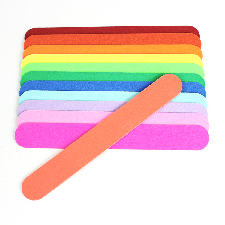 Double Sided 100/180 Grit Colorful Thin Wooden Nail File Reusable Cheap Wood Nail File Wholesale