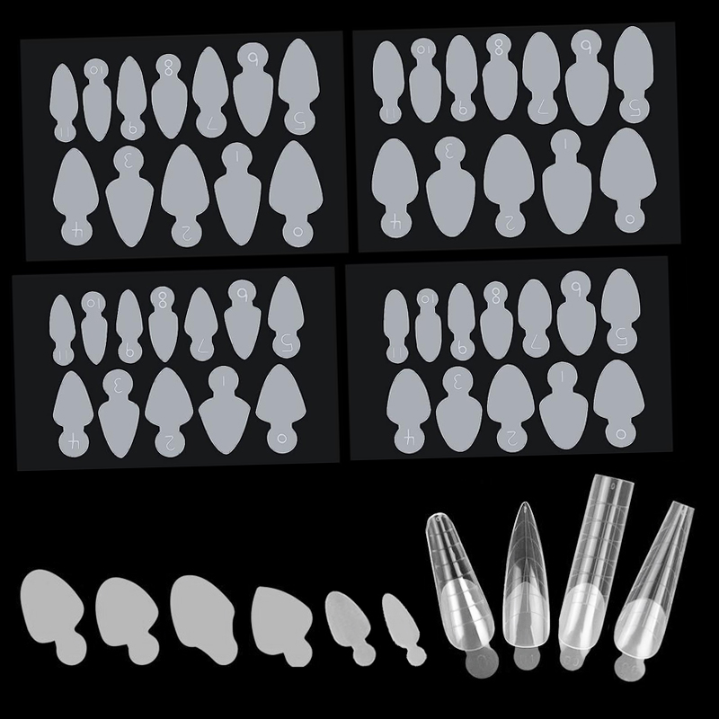French Nail Tip Dual Form Guides Transparent Soft Silicone Pad Nail Extension Dual Forms