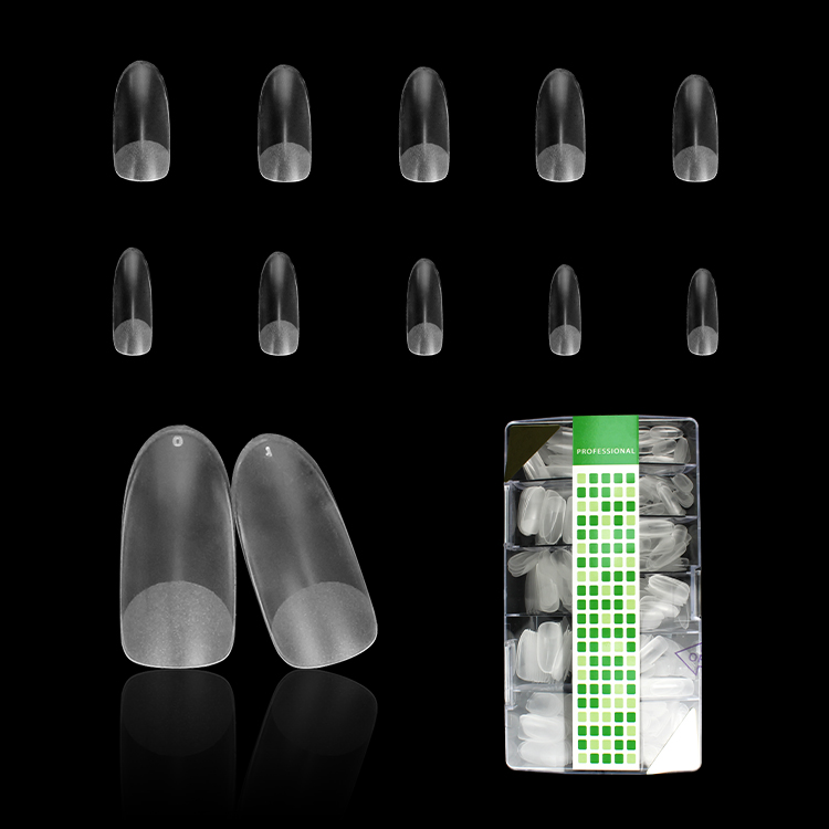 Nail Art Beautiflul Clear Round False Nail 500pcs/Box Short French Press On Nails