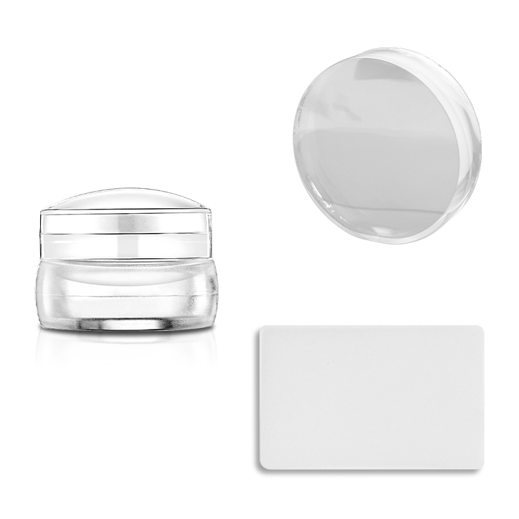 French Tip Pattern Design Nail Stamper Clear Silicone Nail Art Stamper Portable Mini Nail Stamper