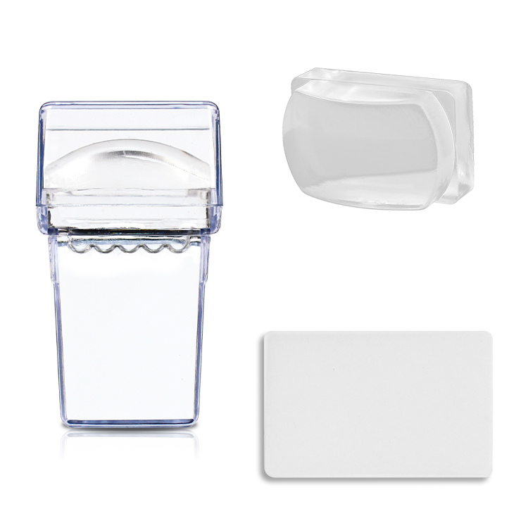 Manicure DIY Nail Tool Square Nail Art Stamper Small Clear Silicone Stamper For French Tip