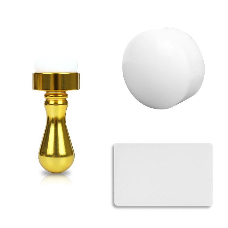 Nail Tool Gold Metal Nail Stamper Silicone Head Nail Stamper French Tip Nail Art Stamper