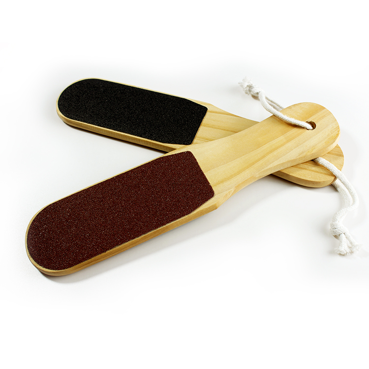 Durable Double Sided Sandpaper Exfoliating Foot File Washable Wooden Foot File Callus Remove