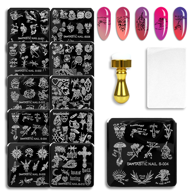 DIY Nail 3D Flowers Animals Image Plate 6*6cm Abstract Image Nail Art Stamping Plate