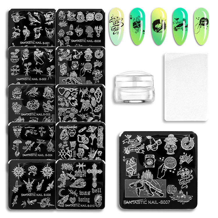 6x6cm Animal Birds Image Plate DIY Nail Design Tool Image Transfer French Nail Stamp Template