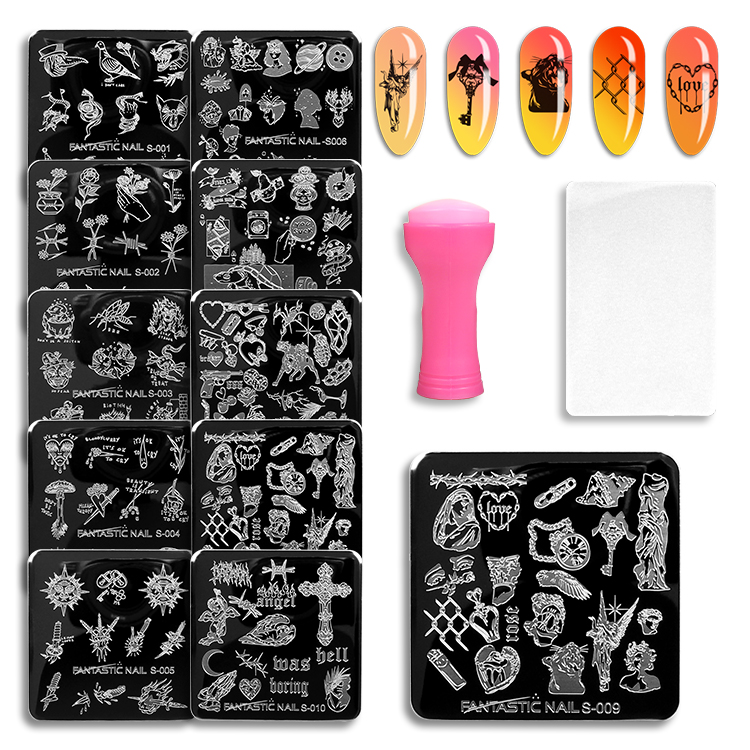 3D Flowers 6x6cm Nail Stamp Plate DIY Nail Animal Birds Image Transfer Nail Stamping plate