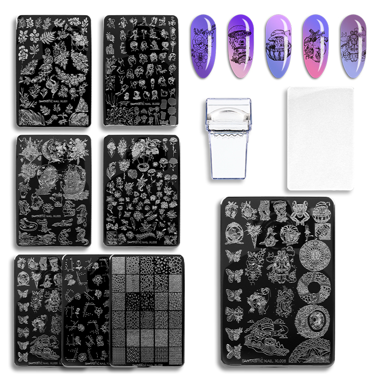 Nail Salon Tool Flower Leaf Image Transfer Stamp Template Wholesale Nail Stamping plate Set
