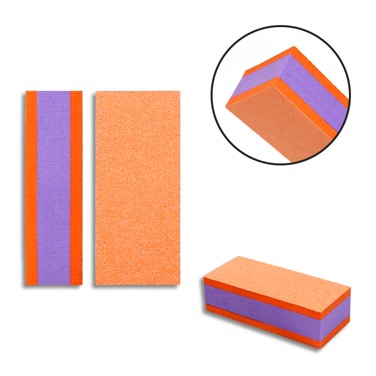 Nail Salon Tool 100 180 Grit Soft Sponge Nail Buffer File Wholesale Washable 3 Way Nail Buffer Block