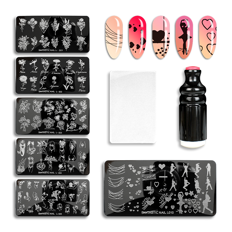 Wholesale Leaves Flowers Nail plate Template Image Plate Abstract Image Transfer Nail Art Stamping Plate Kits