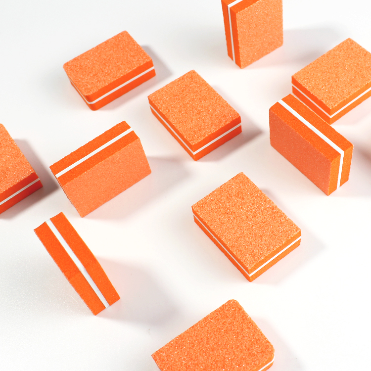 Nail Tool 80 100 Grit mini Nail File Double Sided Sponge Nail Buffer Orange Nail Buffer Block Custom Logo