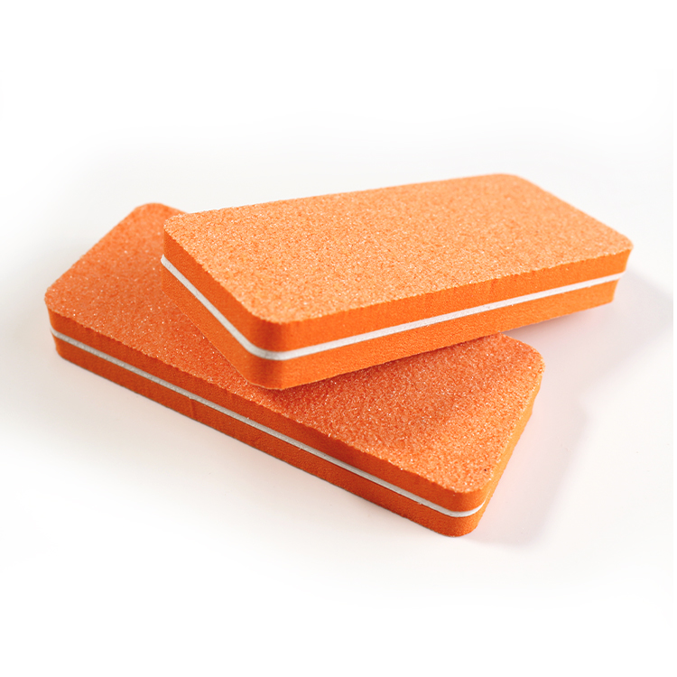 Wholesale Double Side 180 240 Grit Sponge Nail Polishing Block Square Orange Nail Buffer Block
